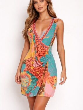 Hale Bob Vintage Size S - sleeveless V-neck sheath dress